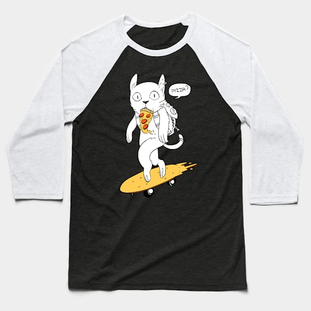 Strolling Cat Baseball T-Shirt by blackproxima